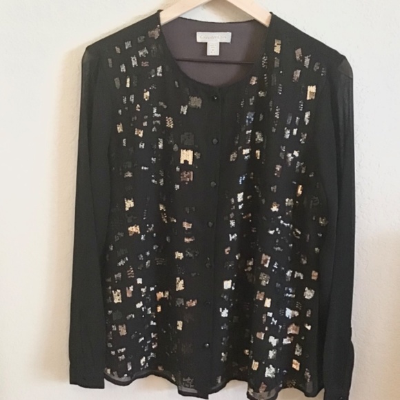 Coldwater Creek sequin blouse - Picture 2 of 8